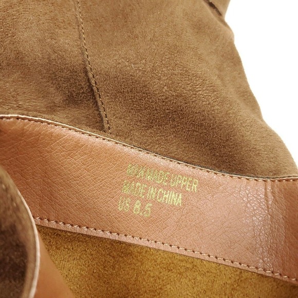 Mi.im Miim Boots 8.5 Vegan Faux Suede Chestnut Brown Chunky Heel Knee High - Picture 9 of 9